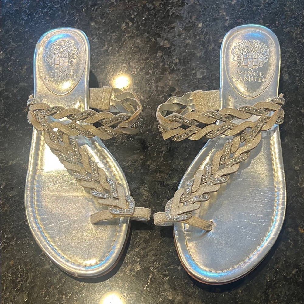 Vince Camuto Metallic Braided Sandals